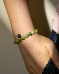 Jadeite Bracelet With Floral Pattern - Stupa Crystal