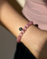 Pink Tiger's Eye Bracelet - Stupa Crystal