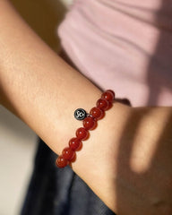 Red Chalcedony Bracelet - Stupa Crystal