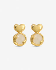 Yellow Crystal Heart Earrings - Stupa Crystal