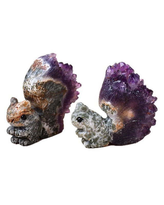 Amethyst Squirrel Ornament - Stupa Crystal