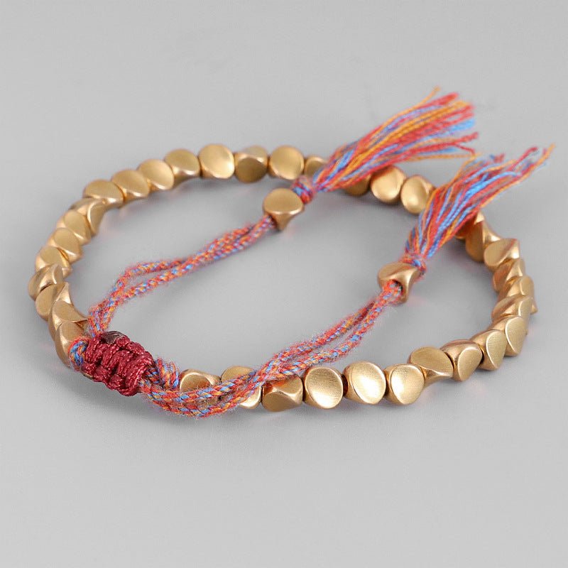 Buddha Stones Tibetan Copper Beads Healing Luck Bracelet - Stupa Crystal