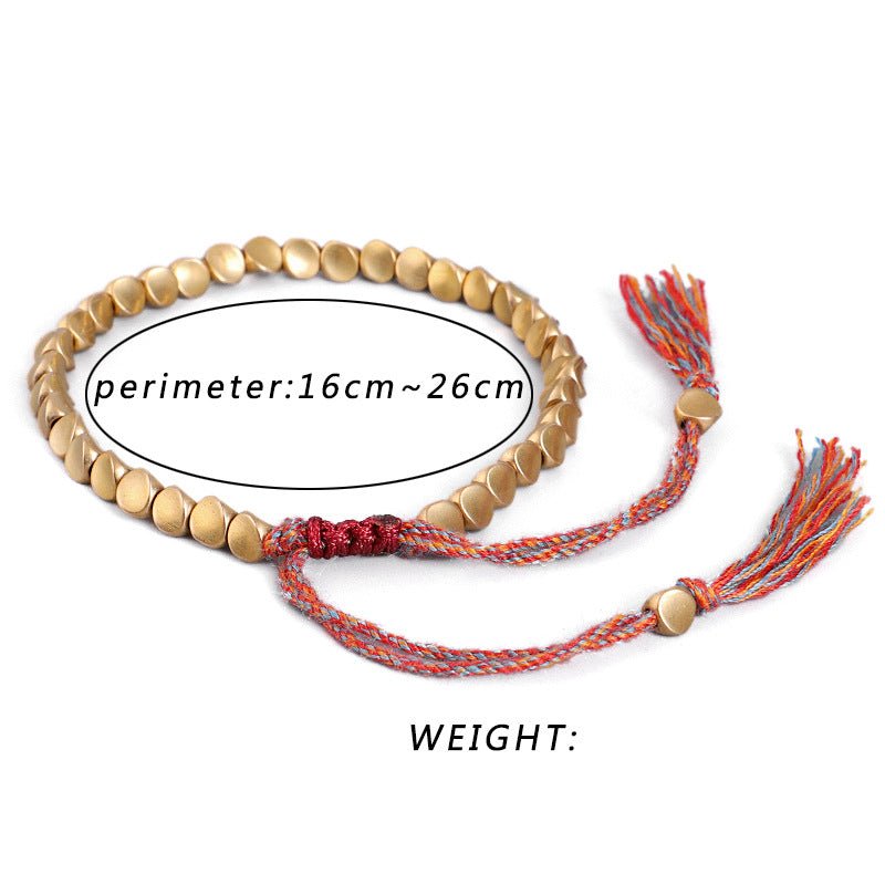 Buddha Stones Tibetan Copper Beads Healing Luck Bracelet - Stupa Crystal