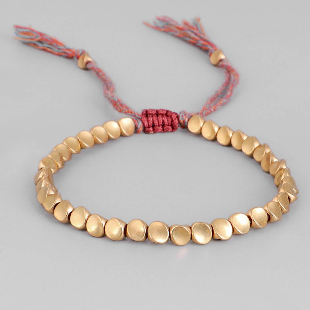 Buddha Stones Tibetan Copper Beads Healing Luck Bracelet - Stupa Crystal
