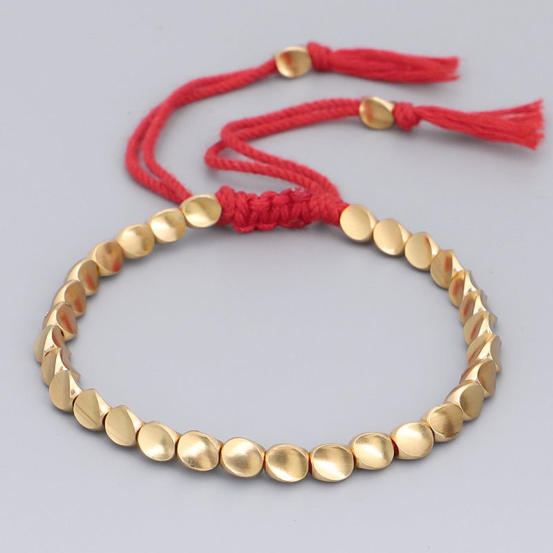 Buddha Stones Tibetan Copper Beads Healing Luck Bracelet - Stupa Crystal