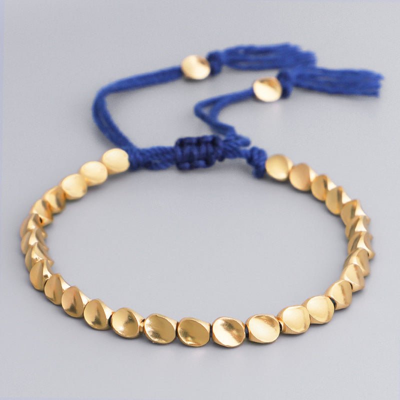 Buddha Stones Tibetan Copper Beads Healing Luck Bracelet - Stupa Crystal