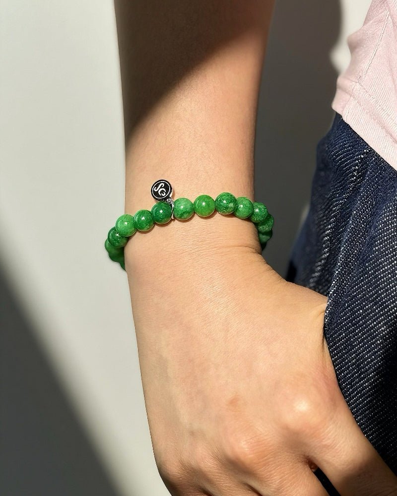 Green Jade Bracelet - Stupa Crystal