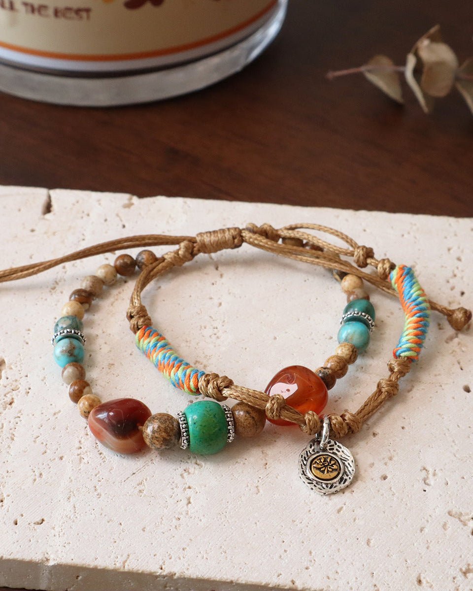 Handmade Turquoise Aventurine Healing Bracelet - Stupa Crystal