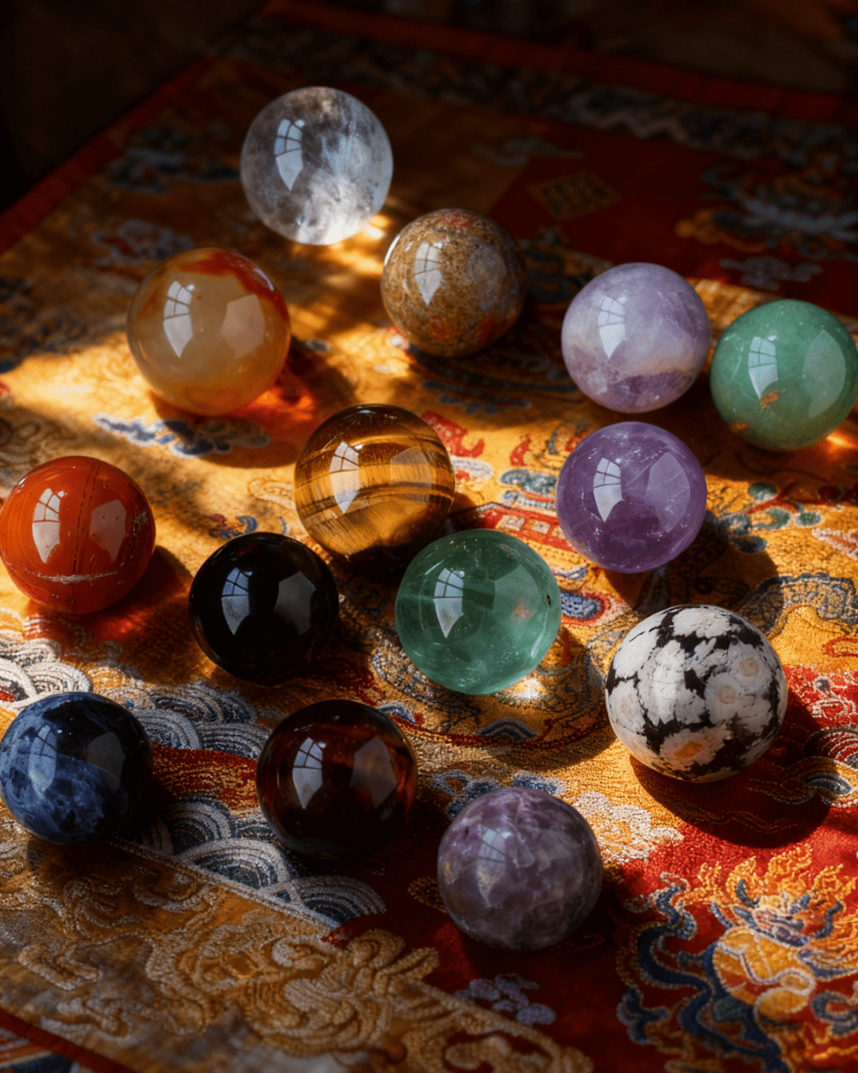 Malachite spheres - Stupa Crystal