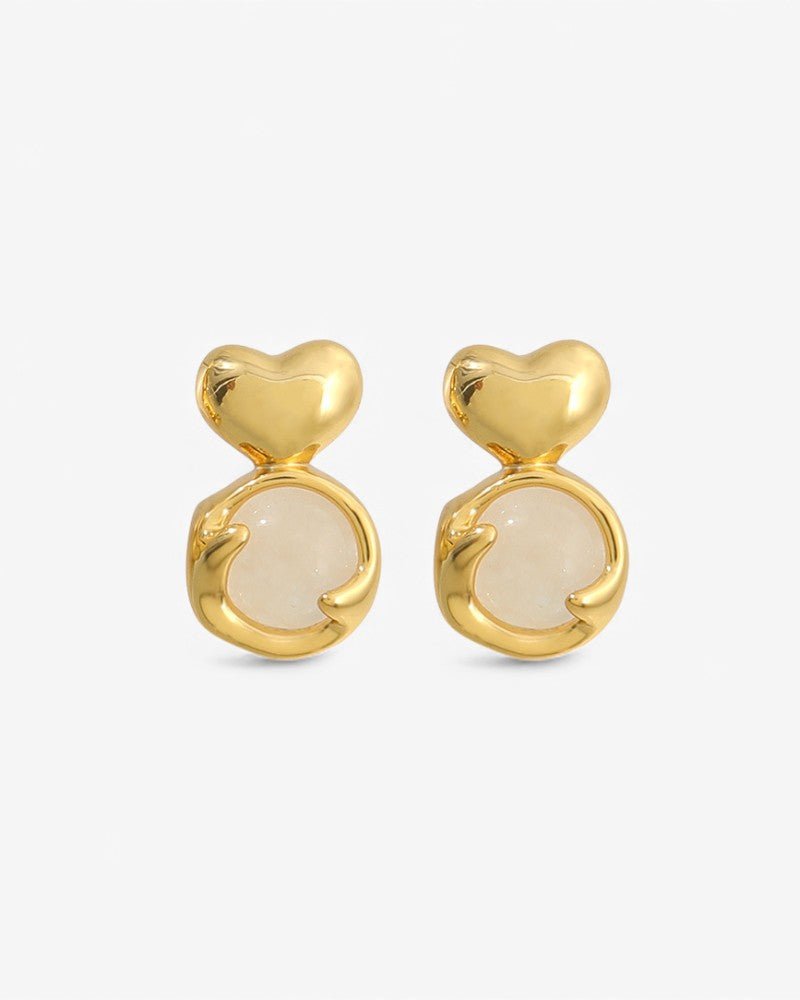 Yellow Crystal Heart Earrings - Stupa Crystal