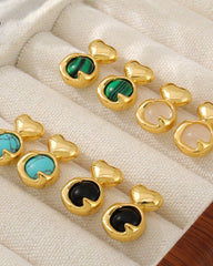 Yellow Crystal Heart Earrings - Stupa Crystal